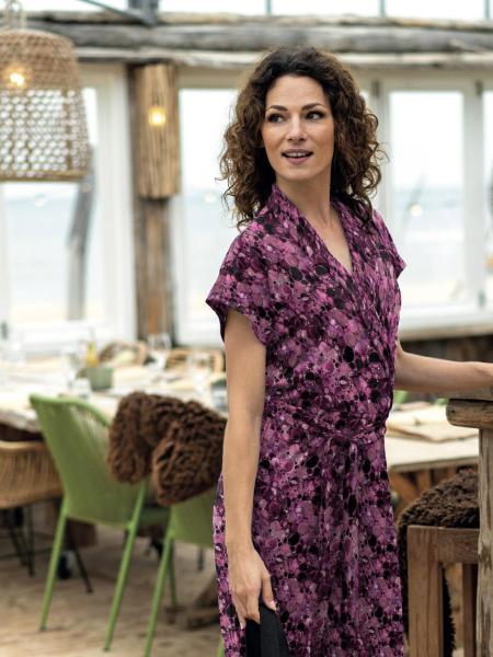 Baumwoll Jersey Kreise in Lila-Pink Tönen
